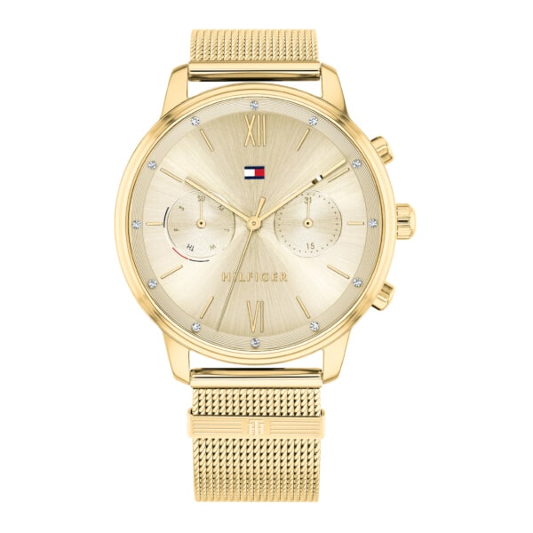 Tommy Hilfiger damklocka 1782302, Datumvining, nätrem, vattentålig 30 m