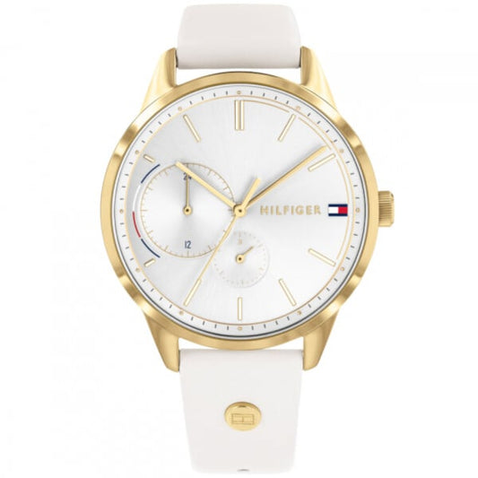 Tommy Hilfiger Damklocka 1782018, Reptåligt mineral glas, läderarmband, vattentålig 30 m