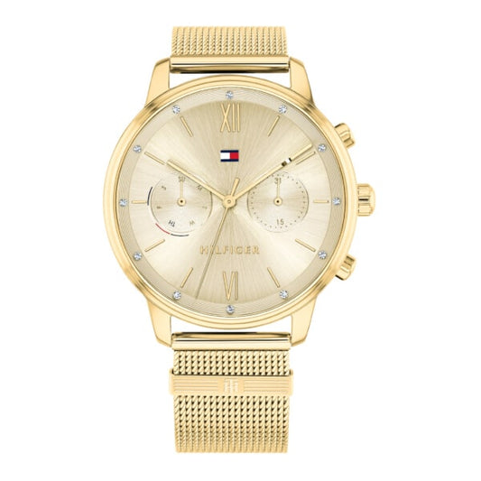 Tommy Hilfiger damklocka 1782302, Datumvining, nätrem, vattentålig 30 m