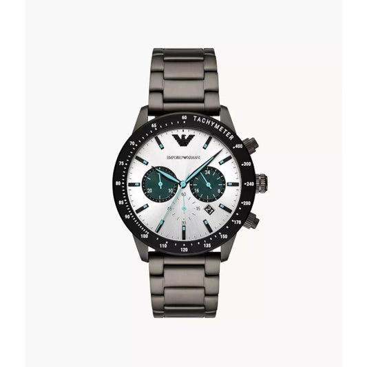 Emporio Armani AR11471 Herrklocka, Rostfritt stålarmband. Kronograf, datumvisning, Vattentålig 50 m